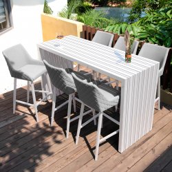 Maze - Outdoor Regal 6 Seat Rectangular Bar Set - Lead Chine