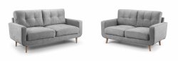 Athens 3+2 Sofa Set - Grey Fabric