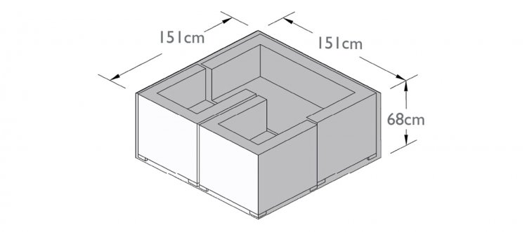 Outdoor Cover for 2 Seat Sofa Set