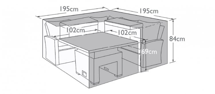 Outdoor Cover for Large Square Corner Dining Sofa Set