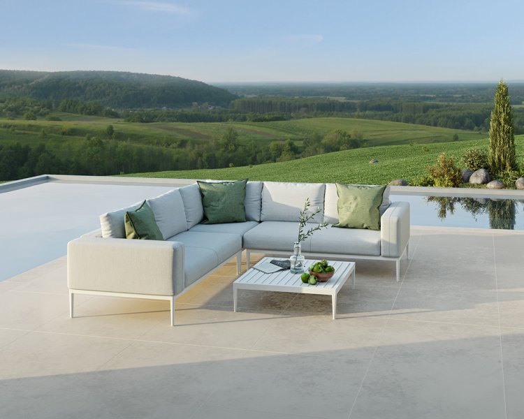 Maze Outdoor - Eve Corner Sofa Group - Lead Chine