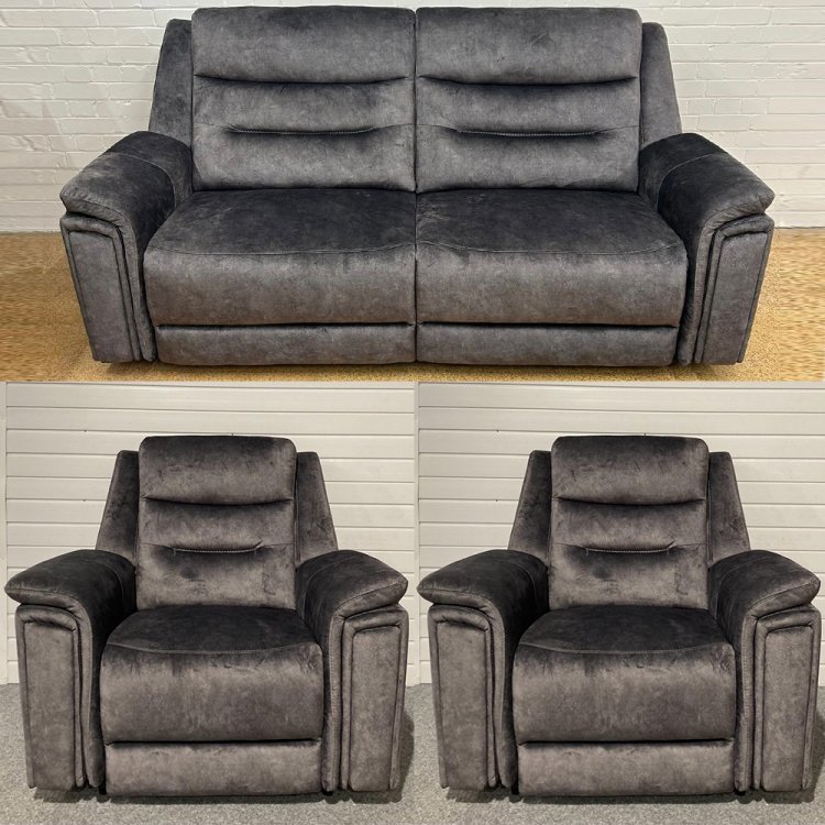 The Royal - Louie Power Reclining 3+1+1 Sofa Set - Fabric