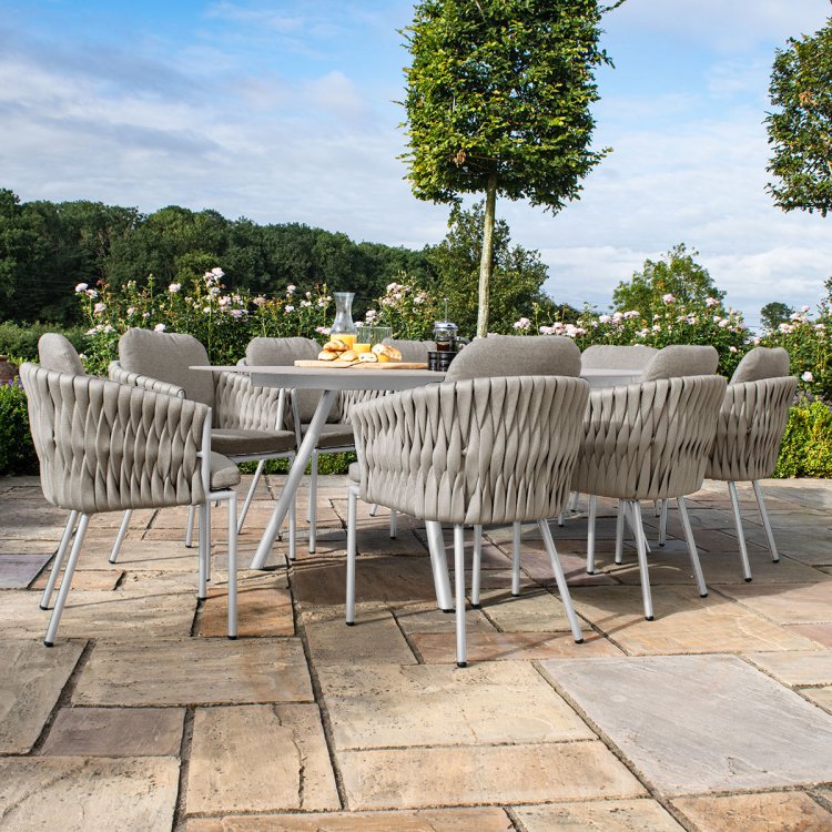 Maze Rope Marina 8 Seat Oval Dining Set - Sandstone