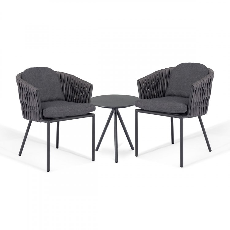 Maze Rope Marina Bistro Set - Charcoal