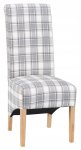 The Chair Collection Scroll Back Chair - Cappuccino Check (Pair)