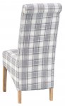 The Chair Collection Scroll Back Chair - Cappuccino Check (Pair)