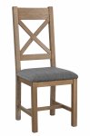 Pair of HO Dining Cross Back Dining Chair Grey Check